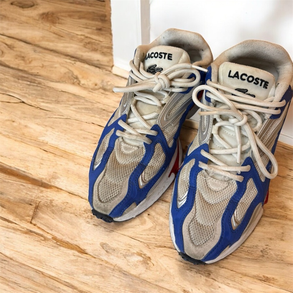 Lacoste Blue and Beige Athletic Shoes
